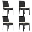 VIDAXL - vidaXL Chaises à manger de jardin lot de 4 Résine tressée Noir - vignette