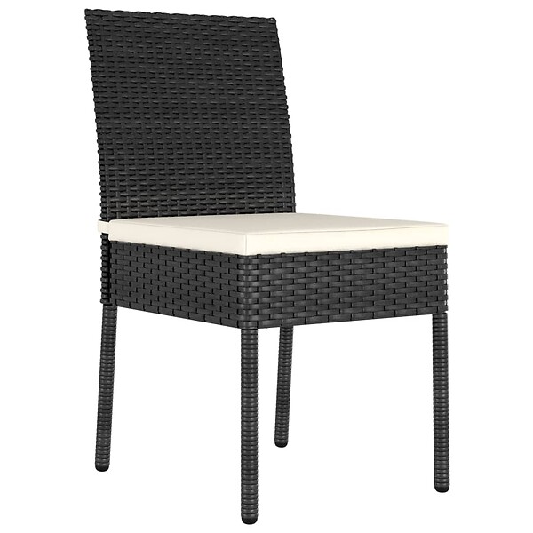 VIDAXL - vidaXL Chaises à manger de jardin lot de 4 Résine tressée Noir - large