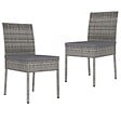 VIDAXL - vidaXL Chaises à manger de jardin lot de 2 Résine tressée Gris - vignette