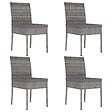 VIDAXL - vidaXL Chaises à manger de jardin lot de 4 Résine tressée Gris - vignette