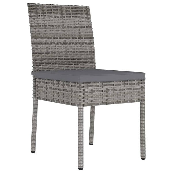 VIDAXL - vidaXL Chaises à manger de jardin lot de 4 Résine tressée Gris - large