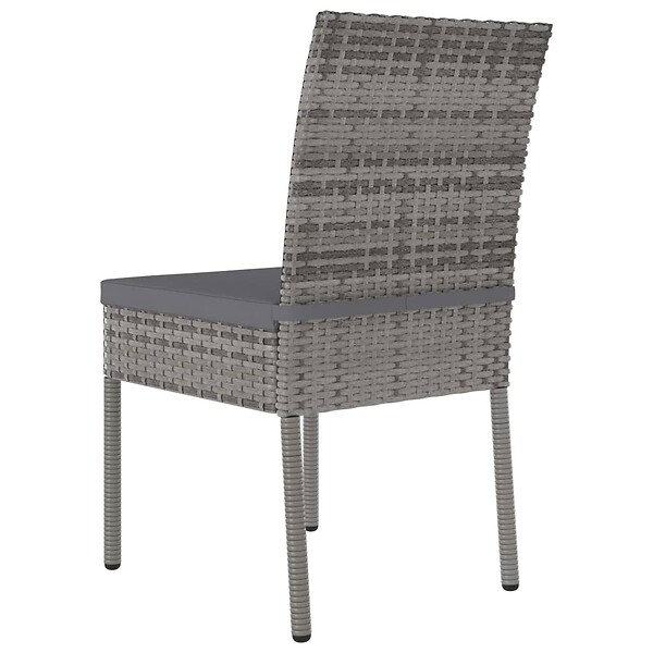VIDAXL - vidaXL Chaises à manger de jardin lot de 4 Résine tressée Gris - large