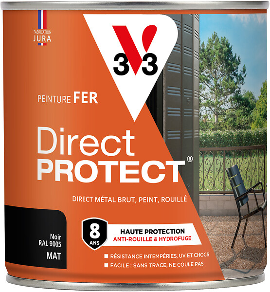 V33 PEINTURE - Peinture Fer Direct Protect® noir mat 0,5 L - large