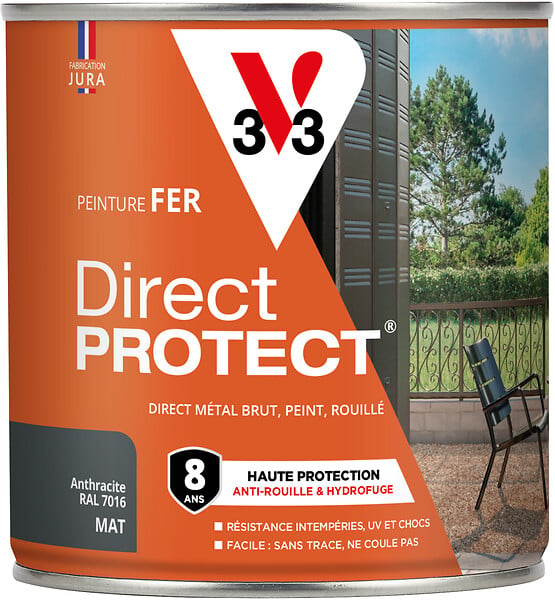 V33 PEINTURE - Peinture Fer Direct Protect® anthracite mat 0,5 L - large