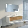 DISTRIBAIN - Meuble de salle de bain Portofino 1400 Blanc et Bois Naturel - vignette