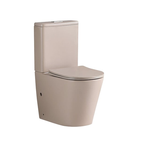 STANO - Toilette WC à poser CIPOLI en céramique beige mat - large