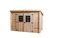 HABRITA - Abri Madriers bois massif avec grande façade 3 m toit 1 pente - 4,60 m2 - vignette