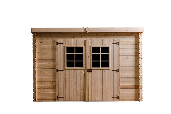 HABRITA - Abri Madriers bois massif avec grande façade 3 m toit 1 pente - 4,60 m2 - large