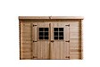 HABRITA - Abri Madriers bois massif avec grande façade 3 m toit 1 pente - 4,60 m2 - vignette