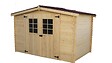 HABRITA - Abri Madriers bois massif avec grande façade 3 m - 5.83 m2 - vignette