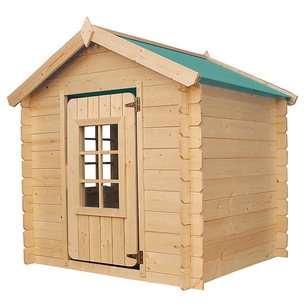 TIMBELA - Timbela M570Z-1 Maison en bois pour enfants - Toit vert - 111x113xH121cm / 0.9 m2 - SANS PLANCHER - large