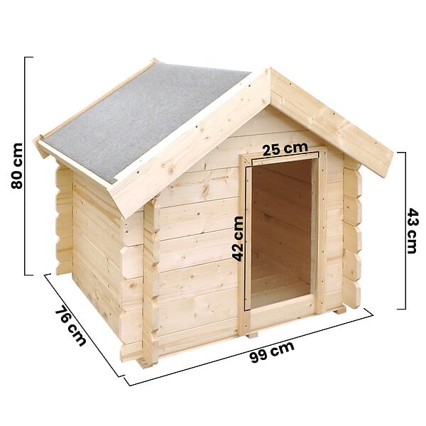 TIMBELA - Petite niche pour chien - H80 x 76 x 99 cm / 0,43 m2 - Timbela M401 - large