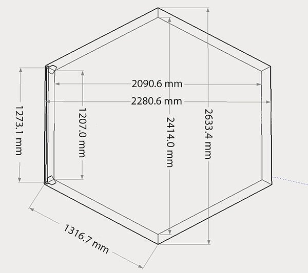 HABRITA - Habillage bois hexagonal - 2,63 x 2,09 x 0,71 m - spas et piscines - large