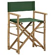 VIDAXL - vidaXL Chaises pliables de directeur lot de 2 Vert Bambou et tissu - vignette