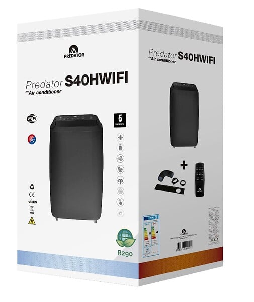 PREDATOR - Climatiseur mobile S40H WIFI - 3500W et 12000BTU - Réservisble - Noir - large