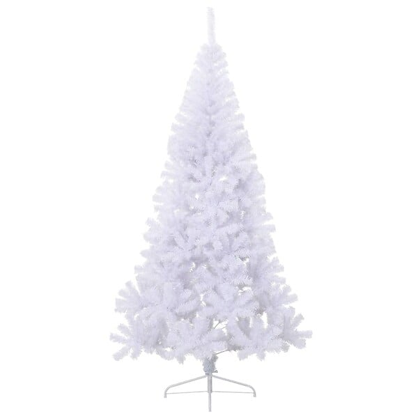 VIDAXL - vidaXL Sapin de Noël artificiel moitié avec support blanc 240 cm PVC - large