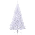VIDAXL - vidaXL Sapin de Noël artificiel moitié avec support blanc 240 cm PVC - vignette