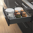 EMUCA - Tiroir extérieur Vertex avec réglages 3D hauteur 131mm, 40kg, profondeur 450mm, Acier, Gris anthracite - vignette