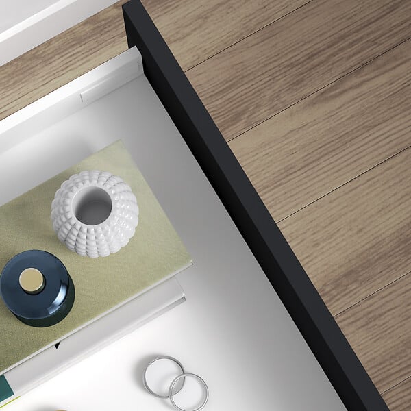 EMUCA - Tiroir extérieur Vertex avec réglages 3D hauteur 93mm, 40kg, profondeur 400mm, Acier, Peint en blanc - large