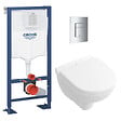 GROHE - Grohe SOLIDO Pack Bâti-support + Cuvette suspendue + Abattant + Plaque chrome (AUTOPORTANT-O.NOVO49-1) - vignette