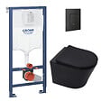 GROHE - Pack WC Bâti-support Rapid SL + WC sans bride SAT Noir mat + Abattant softclose + Plaque Noir mat (RapidSL-BlackInfinitio-KF0) - vignette