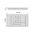 EMUCA - Range-couverts Optima pour tiroir universel, module 900mm, Plastique, Gris antracite - vignette