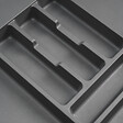 EMUCA - Range-couverts Optima pour tiroir universel, module 900mm, Plastique, Gris antracite - vignette