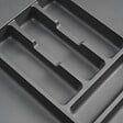 EMUCA - Range-couverts Optima pour tiroir universel, module 700mm, Plastique, Gris antracite - vignette