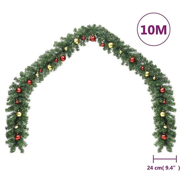 VIDAXL - vidaXL Guirlande de Noël décorée avec boules 10 m - large