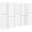 VIDAXL - vidaXL Jardinière à  gabion en H Fil d'acier 260x40x200 cm - vignette