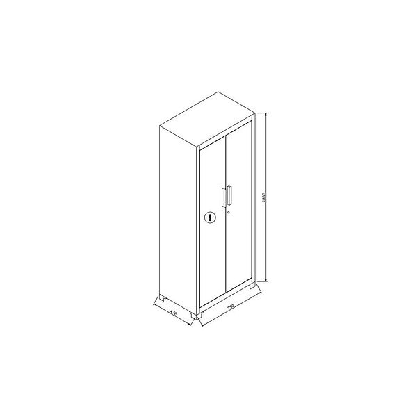 VITO - Armoire modulaire Meubles d'atelier Garage L1.95m HT 2.00m 8 Eléments Modulables Gris Anthracite Pré-montés VITO - large
