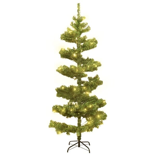 VIDAXL - vidaXL Arbre de Noël hélicoïdal pré-éclairé et support vert 150 cm PVC - large