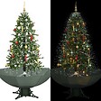 VIDAXL - vidaXL Arbre de Noël neigeux avec base de parapluie Vert 170 cm - vignette