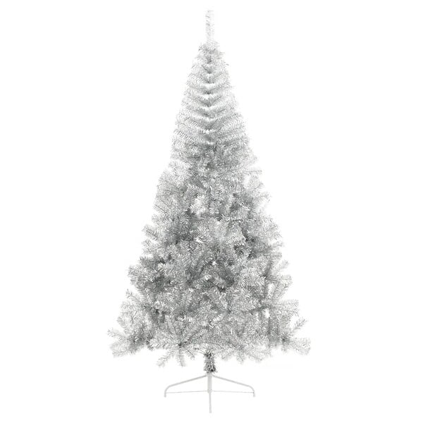 VIDAXL - vidaXL Demi sapin de Noël artificiel avec support argenté 240 cm PET - large