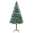 VIDAXL - vidaXL Arbre de Noël artificiel avec pommes de pin 180 cm - vignette
