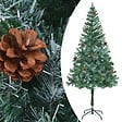 VIDAXL - vidaXL Arbre de Noël artificiel avec pommes de pin 180 cm - vignette