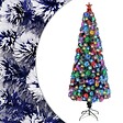 VIDAXL - vidaXL Arbre de Noël artificiel pré-éclairé blanc/bleu fibre optique - vignette
