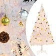 VIDAXL - vidaXL Arbre de Noël artificiel pré-éclairé avec boules blanc 210 cm - vignette