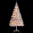 VIDAXL - vidaXL Arbre de Noël artificiel pré-éclairé avec boules blanc 210 cm - vignette