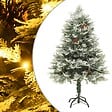 VIDAXL - vidaXL Sapin de Noël pré-éclairé et pommes de pin vert 150cm PVC et PE - vignette