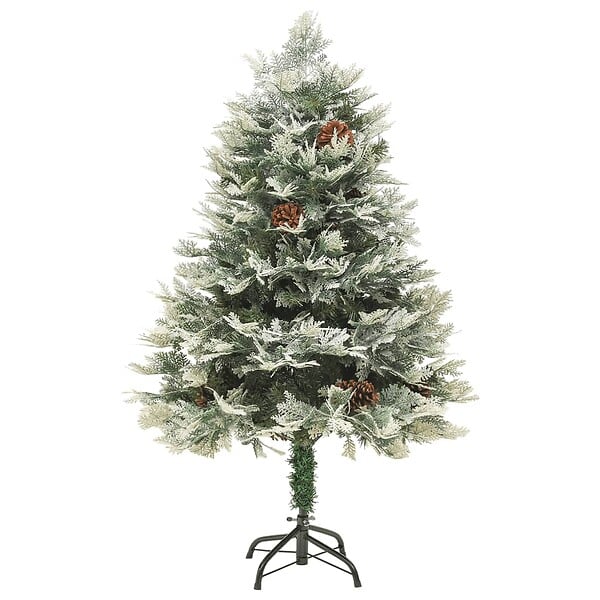 VIDAXL - vidaXL Sapin de Noël pré-éclairé et pommes de pin vert 150cm PVC et PE - large