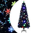 VIDAXL - vidaXL Sapin de Noël et flocons de neige LED Noir 240 cm Fibre optique - vignette