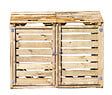 HABRITA - Cache poubelle double en bois - Marron - L.150xP.90xH.120cm - vignette