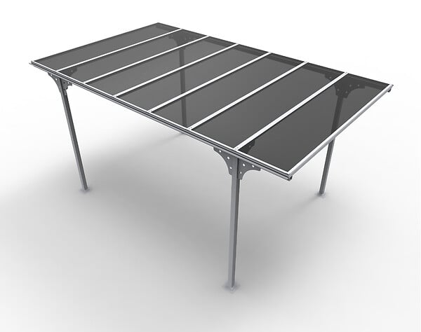 HABRITA - Carport aluminium - Gris anthracite - L.294xP.500cm - large