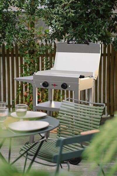 KRAMPOUZ - Plancha électrique Kombi en inox - Grise - 1250W - large
