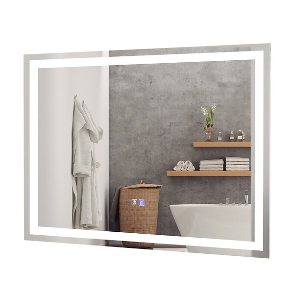Miroir Salle De Bain LED 80x60cm Anti-Buée - 3 Tons De Lumière Et Mémoire