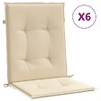 VIDAXL - vidaXL Coussins de chaise de jardin à dossier bas lot de 6 beige - vignette