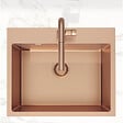 SWISS AQUA TECHNOLOGIES - Swiss Aqua Technologies Aurum Évier de cuisine encastrable inox 304, 1 bac, 55x45x21 cm, Cuivre brossé PVD - vignette