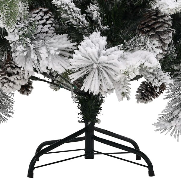 VIDAXL - vidaXL Sapin de Noël à  flocons de neige et pommes de pin 195 cm PVC/PE - large