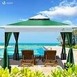 VOUNOT - Tonnelle de jardin exterieure pliable avec moustiquaire 3.6x3.6m vert - vignette